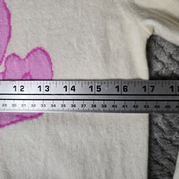 CHINTI & PARKER Care Bears Cheer Bear Sweater M Wool Cashmere Pink Rainbow Knit - Picture 8 of 11